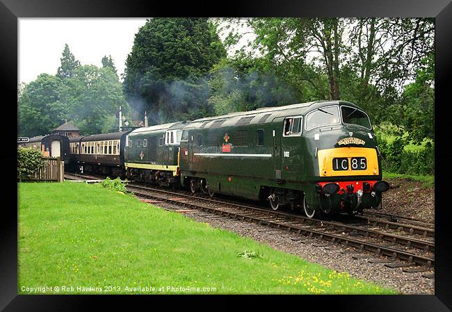 The Warship & The Hymek Framed Print by Rob Hawkins