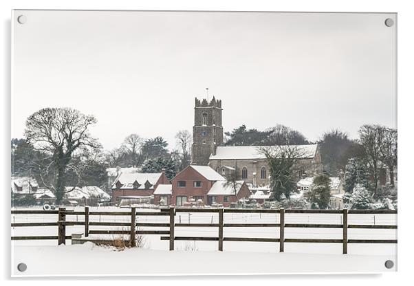 Ormesby CHurch over a stile Acrylic by Stephen Mole