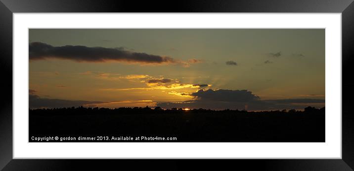 Sunrays over Beaulieu Heath Framed Mounted Print by Gordon Dimmer