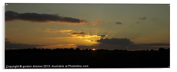 Sunrays over Beaulieu Heath Acrylic by Gordon Dimmer