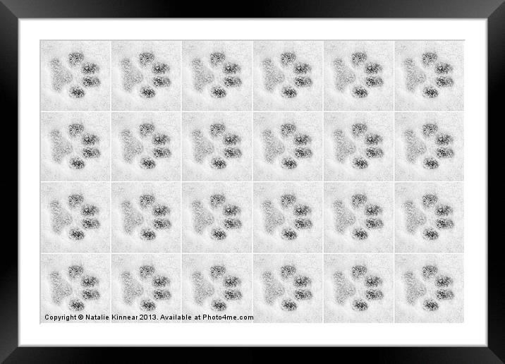 Paw Prints in the Snow Framed Mounted Print by Natalie Kinnear
