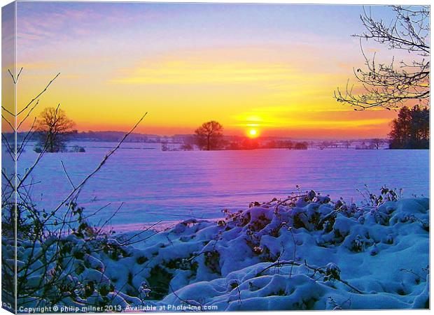 Winter Sunrise Canvas Print by philip milner