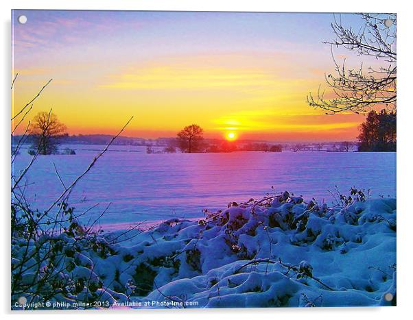 Winter Sunrise Acrylic by philip milner