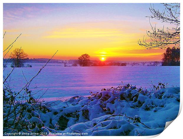 Winter Sunrise Print by philip milner