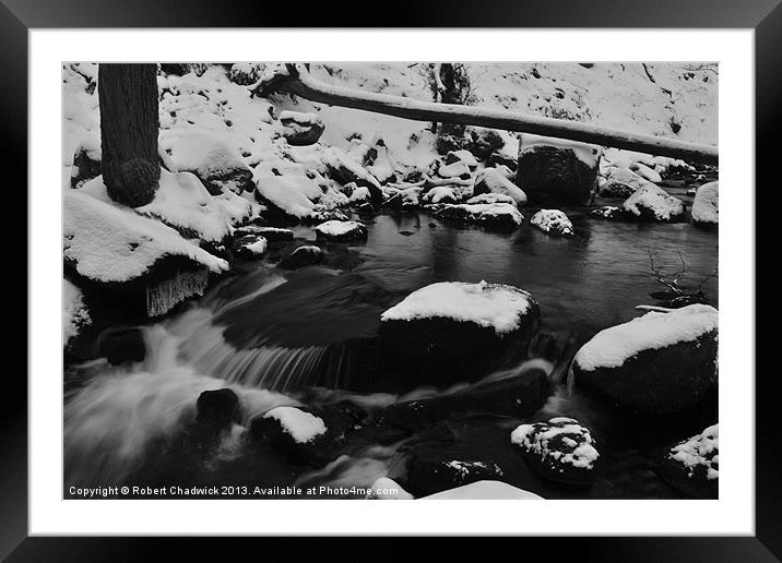padley in the snow Framed Mounted Print by Robert Chadwick