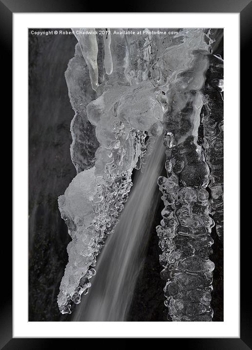 frozen waterfall Framed Mounted Print by Robert Chadwick