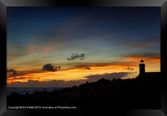 Lighthouse, Playa Blanca, Lanzarote Framed Print by Ed Pettitt