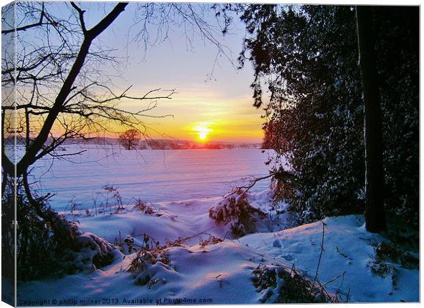 Sunrise At Winter Canvas Print by philip milner
