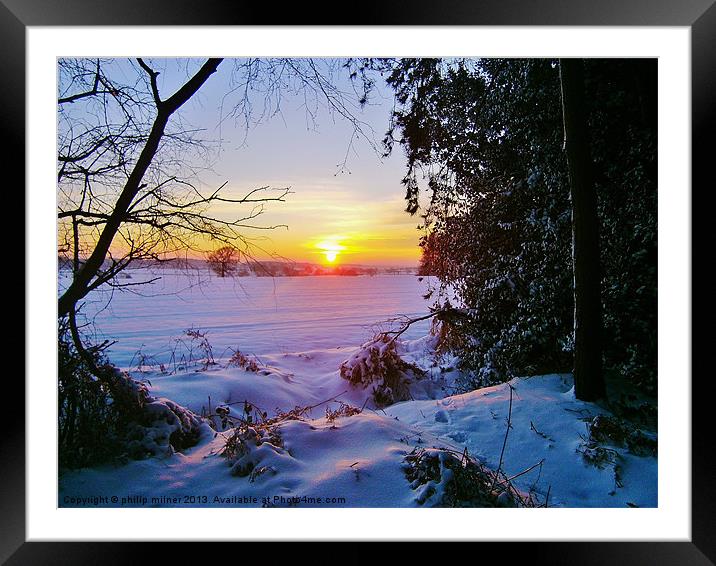 Sunrise At Winter Framed Mounted Print by philip milner