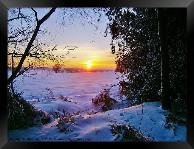 Sunrise At Winter Framed Print by philip milner