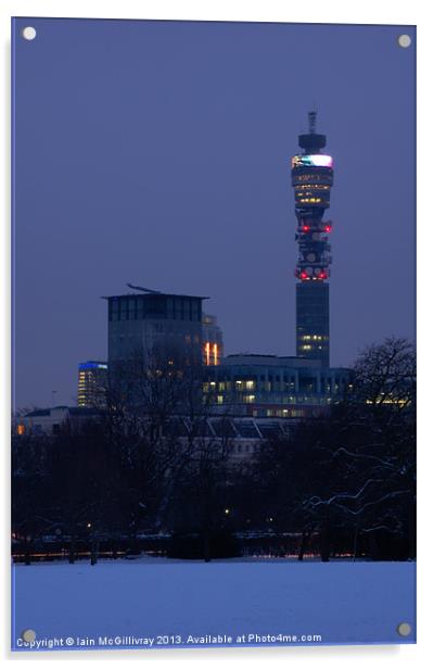 Telecom Tower in Winter Acrylic by Iain McGillivray