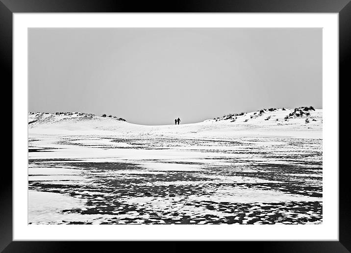 Winter Walk on Wells Beach Framed Mounted Print by Paul Macro