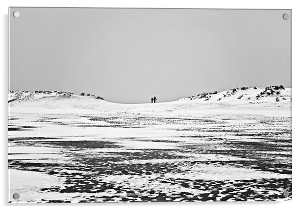 Winter Walk on Wells Beach Acrylic by Paul Macro