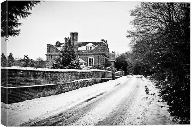 Country house in the snow Canvas Print by Robin East