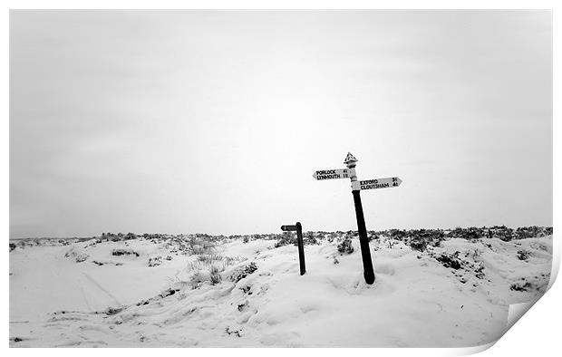 Sign posts in the Snow Print by Mike Gorton