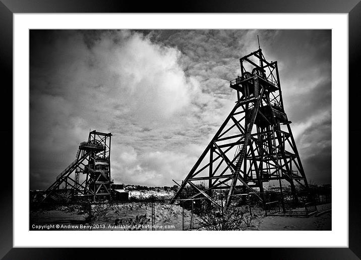 Winding Towers Penallta Collery Framed Mounted Print by Andrew Berry