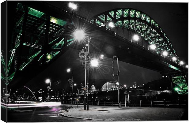 Newcastle Tyne Bridge Night illumination Canvas Print by Doug Lohoar