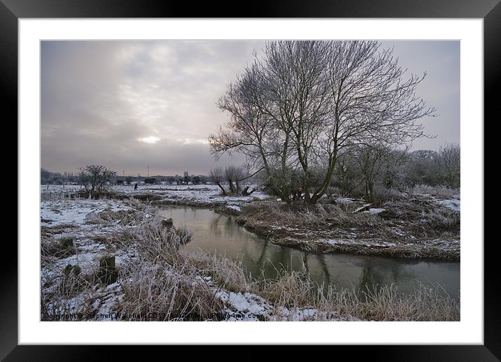Winding through Winter Framed Mounted Print by Stephen Wakefield