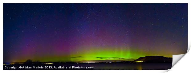 Aurora over Loch Leven Fife Print by Adrian Maricic