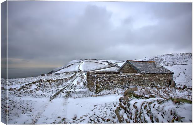 Snow Covered Exmoor Canvas Print by Mike Gorton