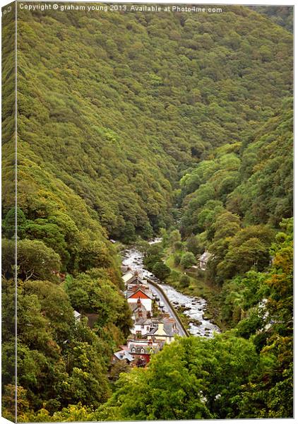 Valley of the East Lyn Canvas Print by graham young