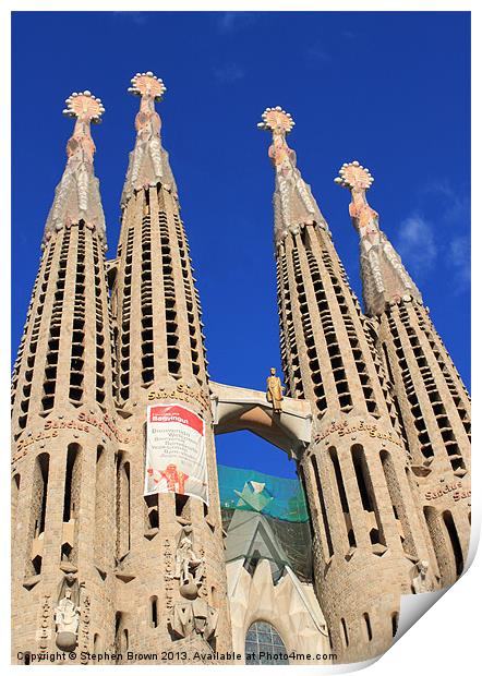 Sagrada Familia, Barcelona Print by Stephen Brown