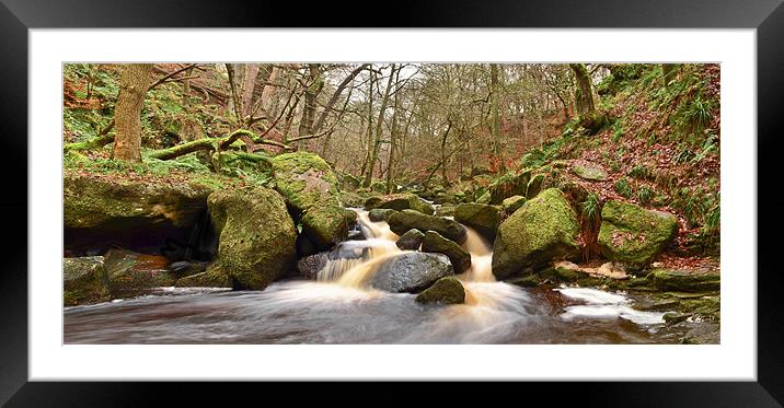 Padley Gorge Panorama Framed Mounted Print by Tom Reed