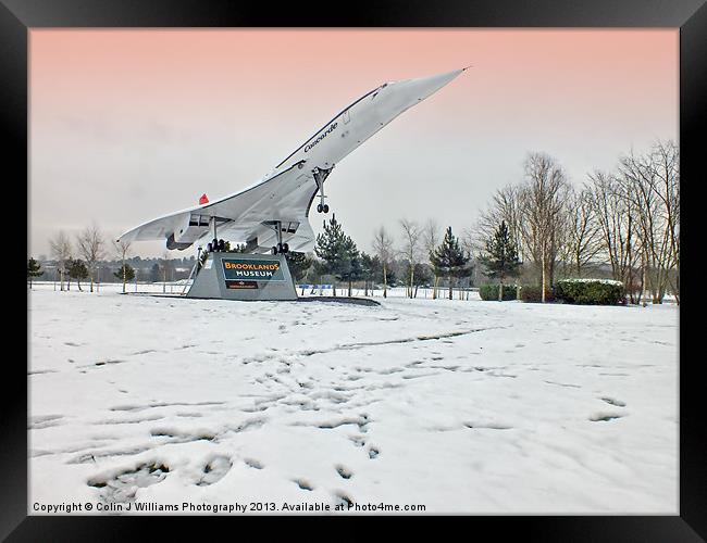  Concorde in the snow- Brooklands Museum Framed Print by Colin Williams Photography