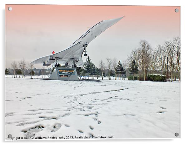  Concorde in the snow- Brooklands Museum Acrylic by Colin Williams Photography
