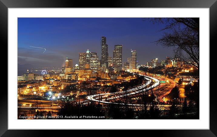 Downtown Seattle Framed Mounted Print by Oliver Firkins