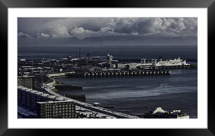 Storm approach over Dover Framed Mounted Print by peter nix