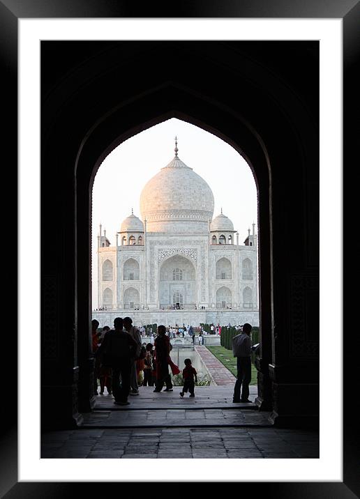Taj Mahal Through Arch Framed Mounted Print by Louise Wilson