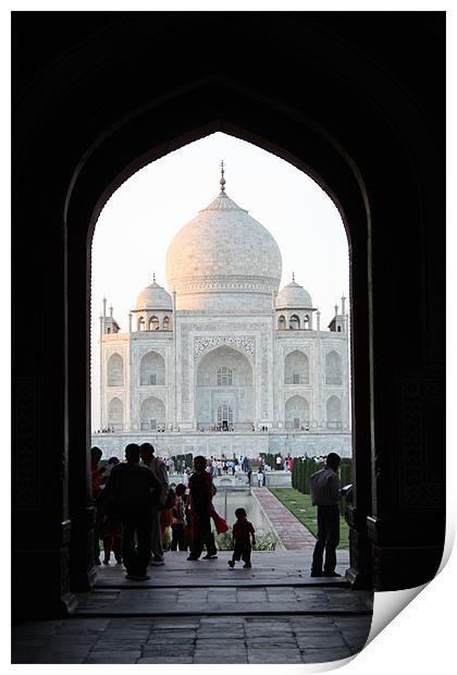 Taj Mahal Through Arch Print by Louise Wilson