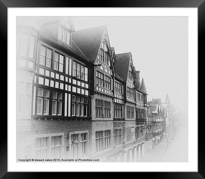 Chester collection - snow B&W 1 Framed Mounted Print by stewart oakes