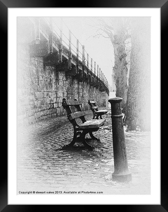 Chester collection -snow  B&W 3 Framed Mounted Print by stewart oakes