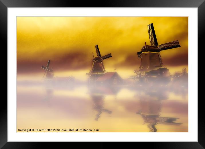 Holland Windmills Framed Mounted Print by Robert Pettitt