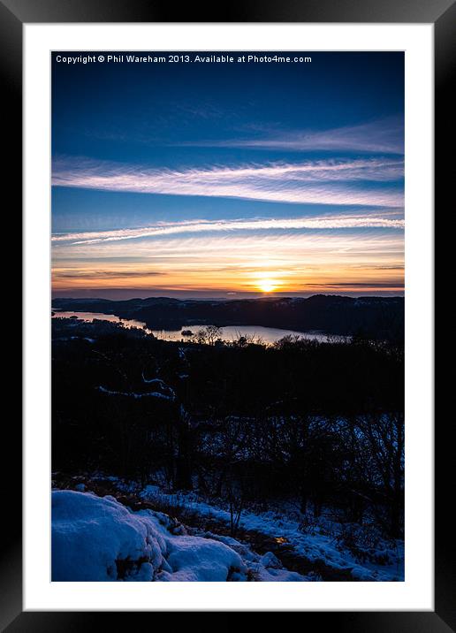 Sunset from Orrest Head Framed Mounted Print by Phil Wareham