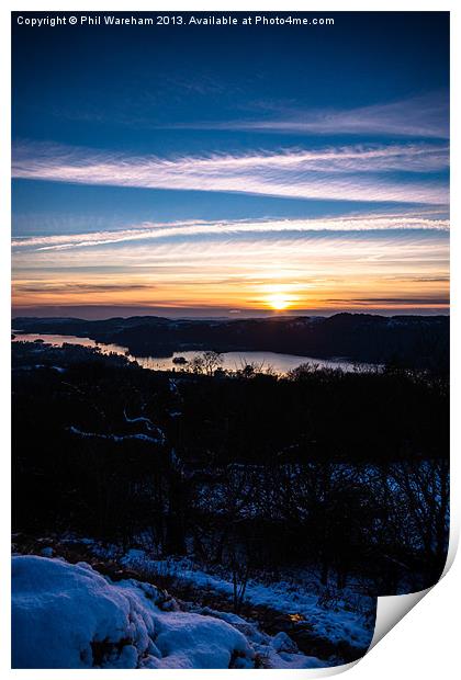 Sunset from Orrest Head Print by Phil Wareham