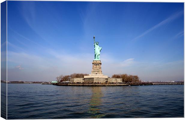 The Statue of Liberty from Afar Canvas Print by Megan Winder