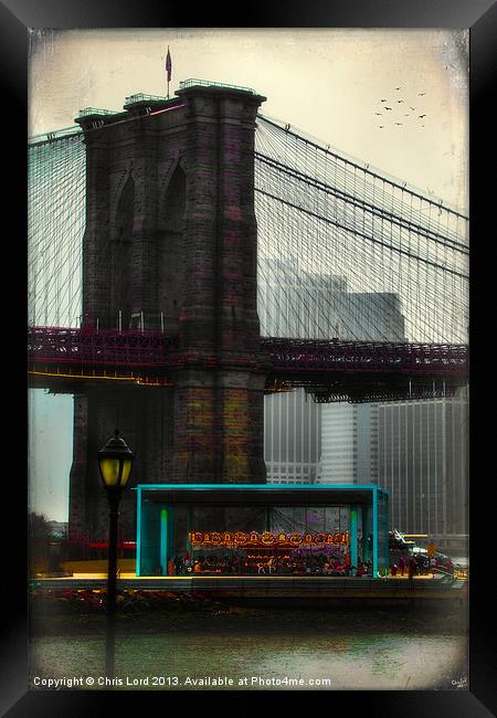 The Brooklyn Bridge Park Carousel Framed Print by Chris Lord