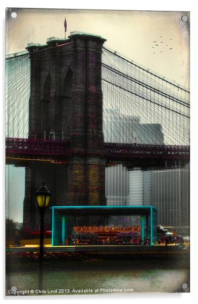 The Brooklyn Bridge Park Carousel Acrylic by Chris Lord