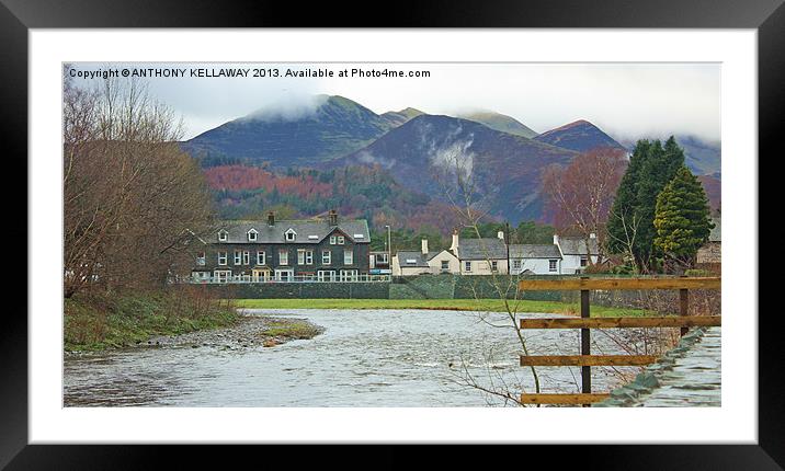 River Greta Keswick Cumbria Framed Mounted Print by Anthony Kellaway