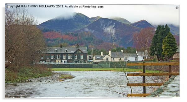 River Greta Keswick Cumbria Acrylic by Anthony Kellaway