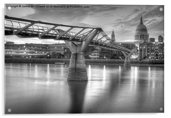 St Pauls London Acrylic by James Mc Quarrie