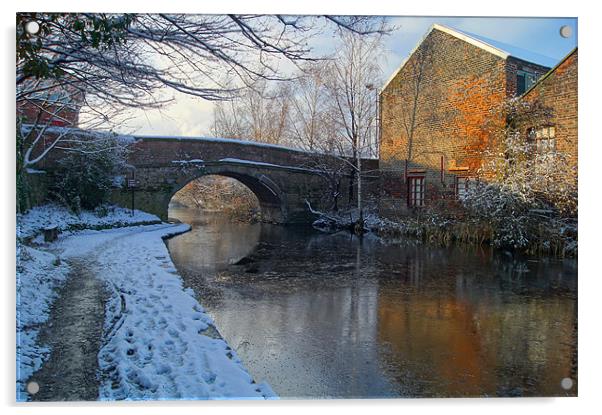 Bacon Lane Bridge & Sheffield Canal Acrylic by Darren Galpin