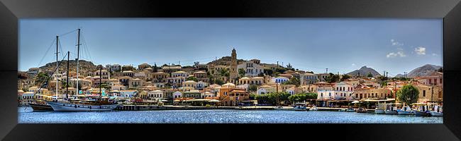 Nimborio Village Panorama Framed Print by Tom Gomez