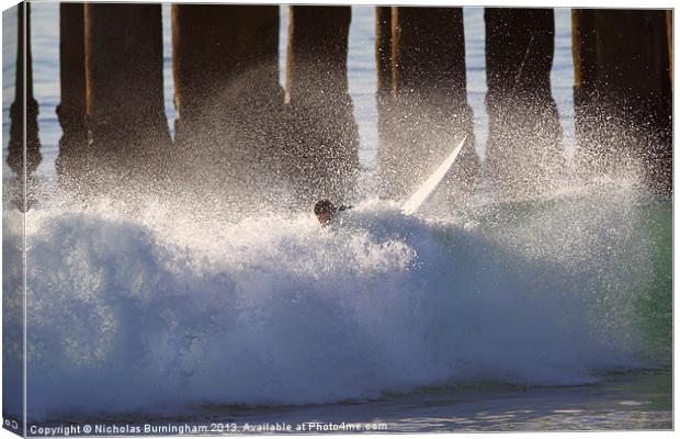 Surfer Wipe Out Canvas Print by Nicholas Burningham