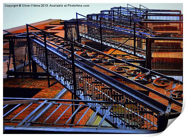 Seattle Stairs Print by Oliver Firkins