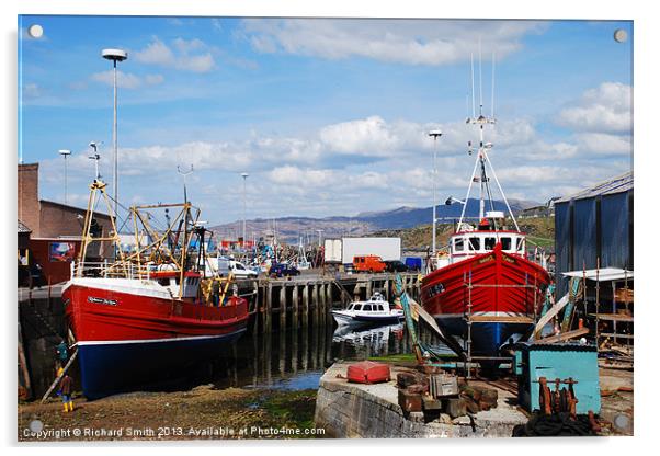 Mallaig boat yard Acrylic by Richard Smith