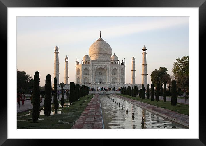 Taj Mahal At Sunset Framed Mounted Print by Louise Wilson